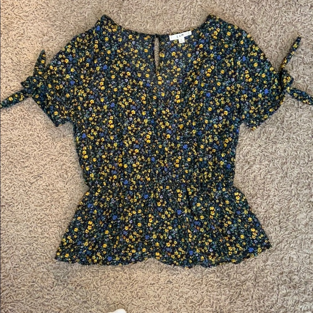 floral wrap shirt (kinda lol idk what to call it)